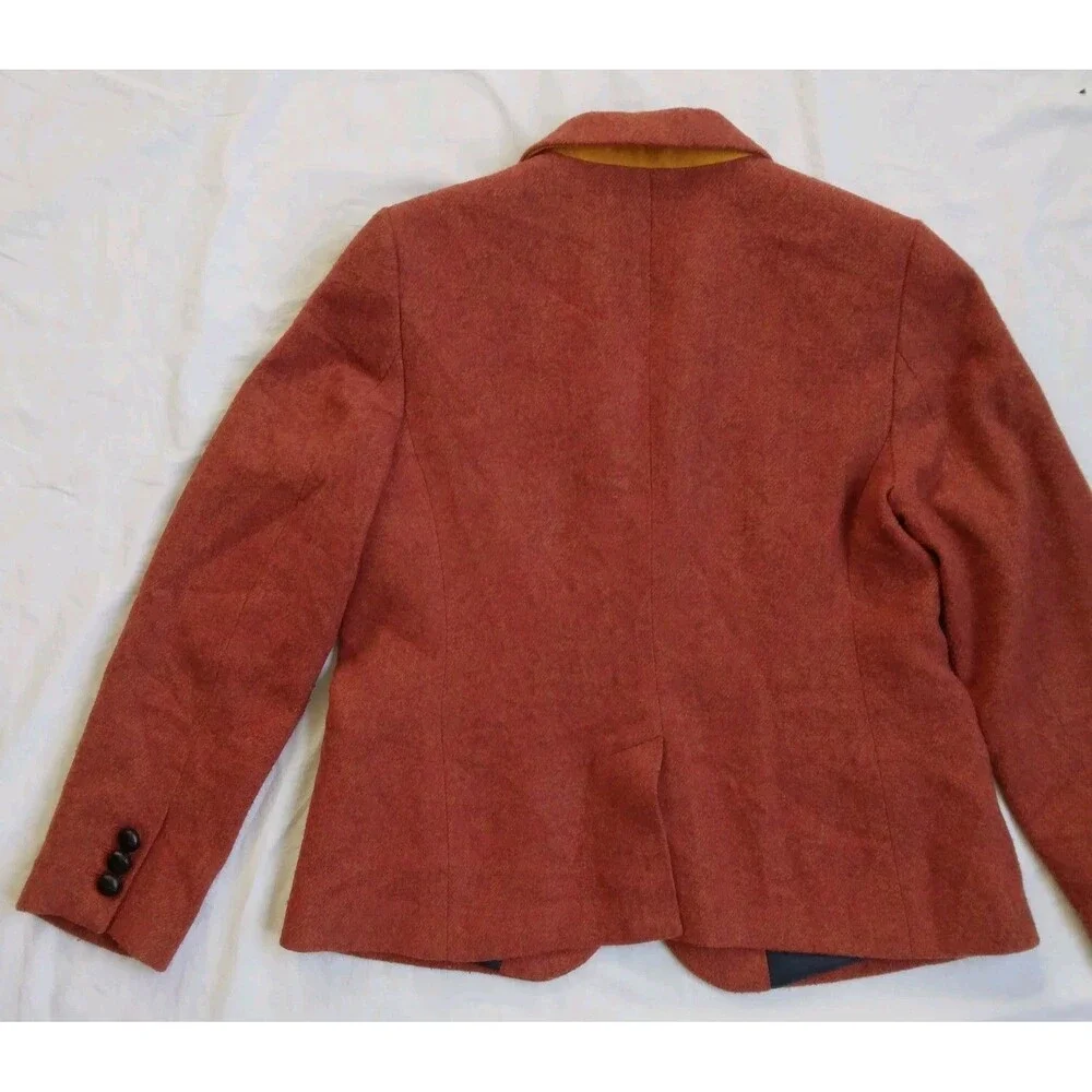 Talbots Blazer Jacket Rust Wool Blend Boho Preppy Women's Size 12P - Picture 11 of 13